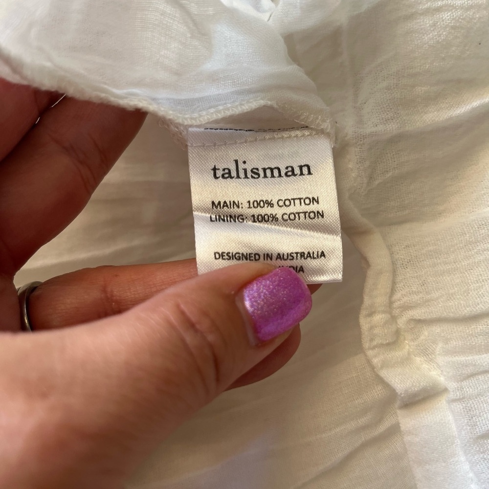 New Talisman Raja Dress Bohemian 💯 Cotton White - Picture 11 of 11